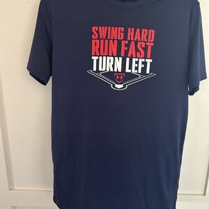 Under Armour Boy’s Navy Short Sleeve Tee with Red & White Graphic